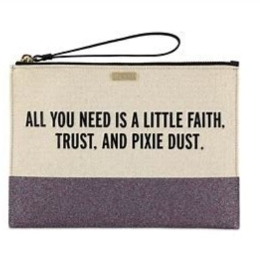Peter Pan Canvas Glitter Clutch by kate spade new york - NWT